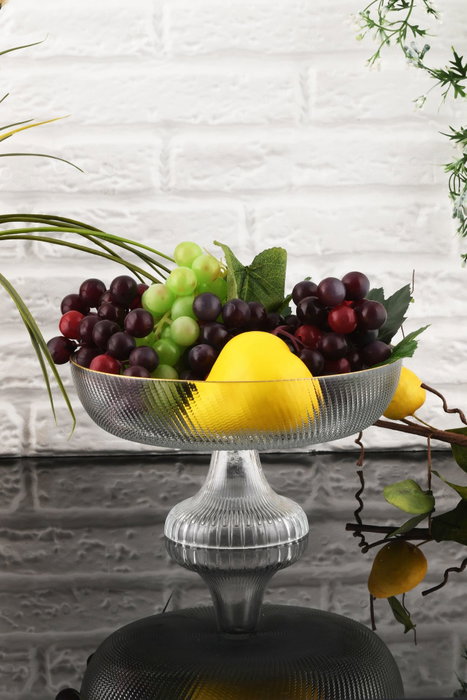 Hermia Damla 1AKAY24 Plato de frutas de vidrio transparente Hermia Damla 1AKAY24 Plato de frutas de vidrio transparente